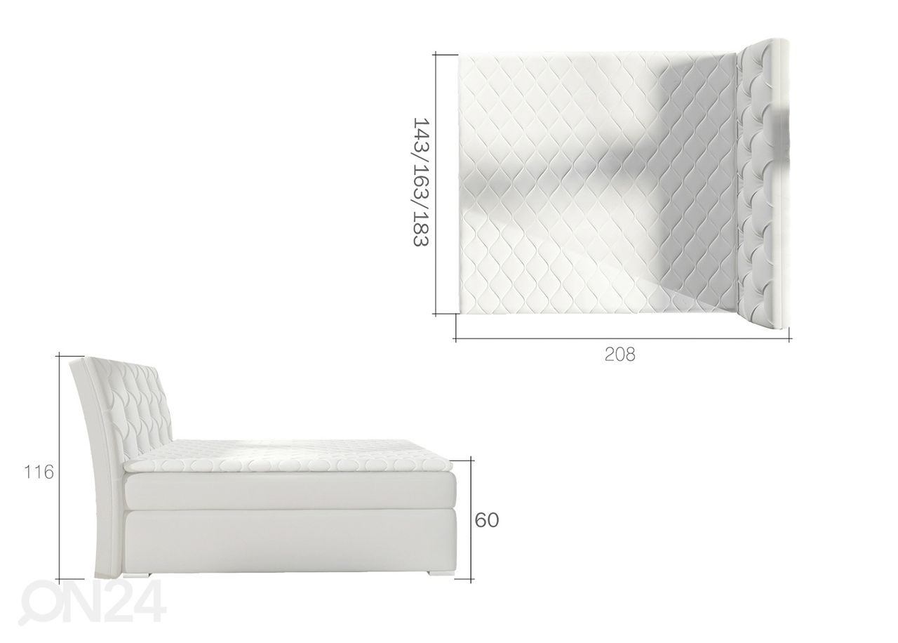 Континентальная кровать с ящиком 180x200 cm увеличить