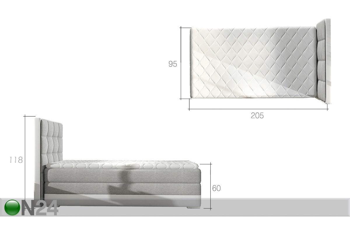 Континентальная кровать с ящиком 90x200 cm увеличить