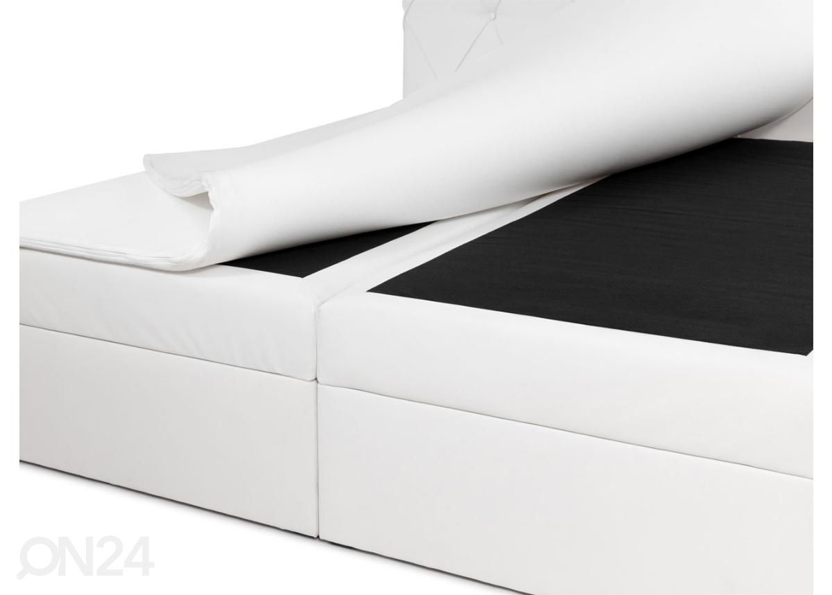 Континентальная кровать, чёрный кожзаменитель 160x200 cm увеличить