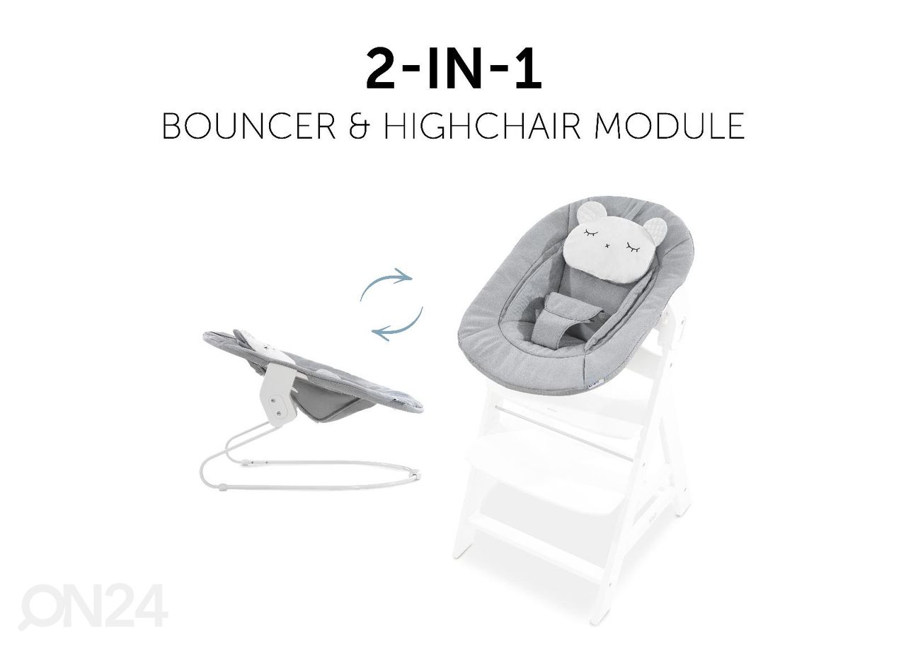 Кресло-качалка Hauck Comfort Alpha Bouncer 2in1 Pastel Bear светло-серый увеличить