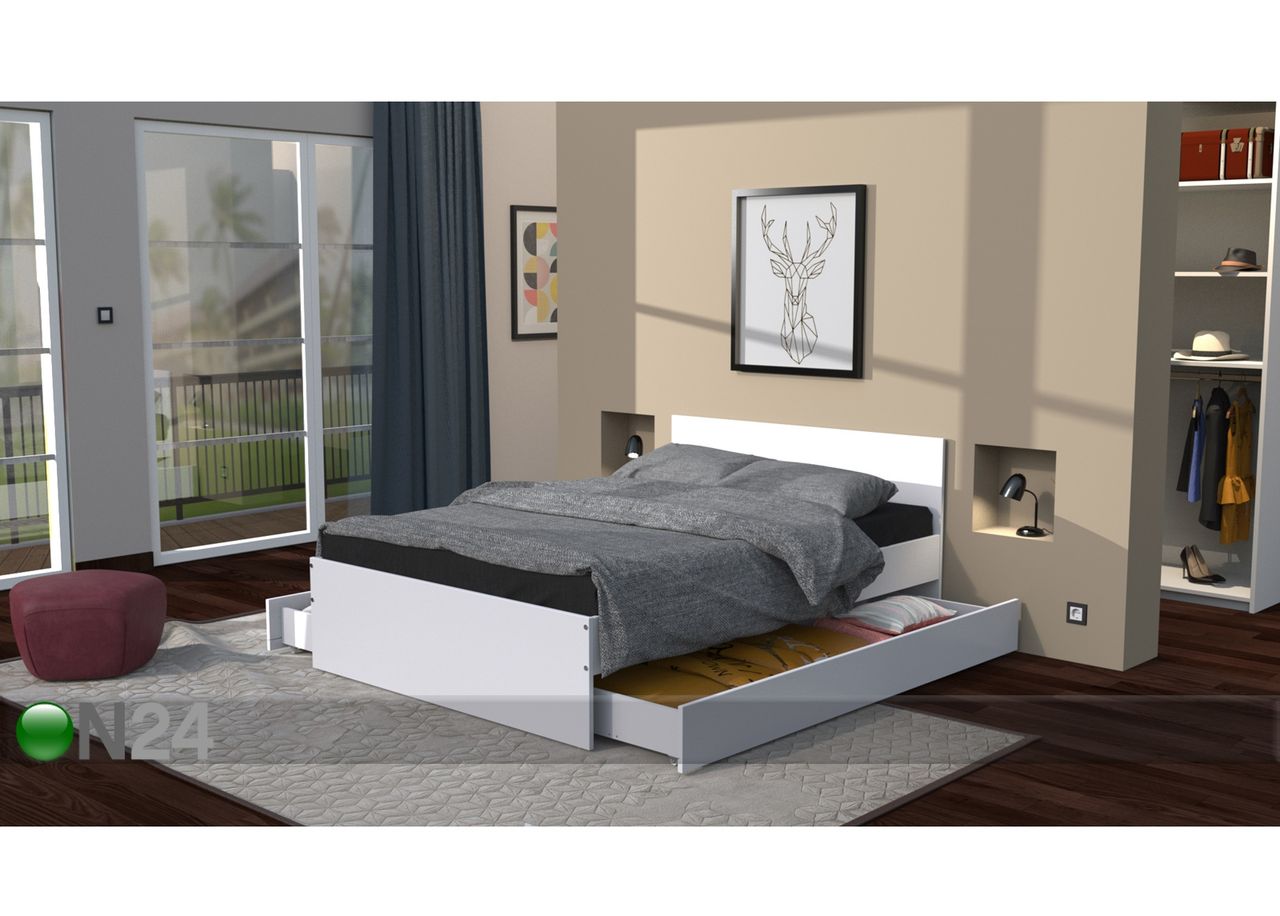 Кровать с двумя ящиками Oslo 140x200 cm увеличить
