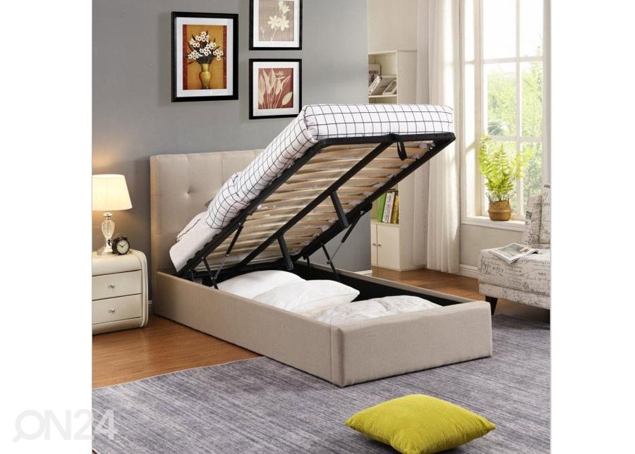 Кровать с ящиком Cairo 90x200 cm, серо-бежевый увеличить