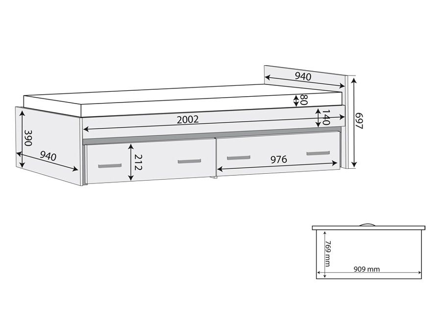 Кровать 90x200 cm увеличить