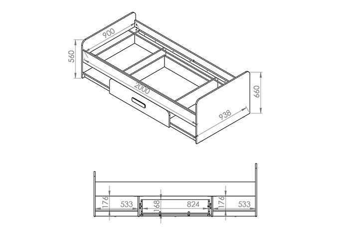 Кровать 90x200 cm увеличить