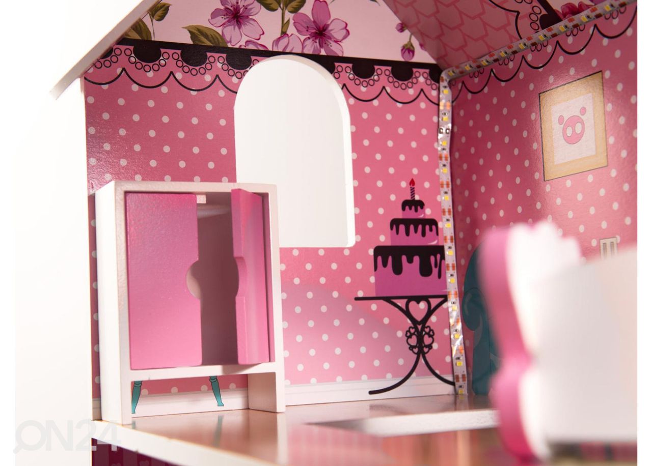 Кукольный домик + мебель и светодиодная подсветка увеличить