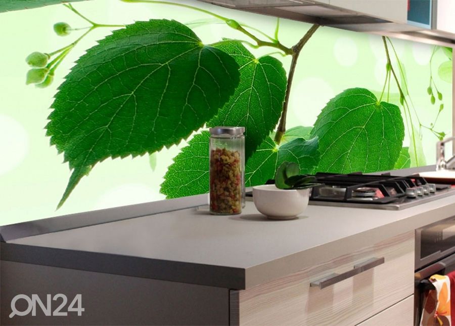 Кухонный фартук Green leaves 180x60 см увеличить