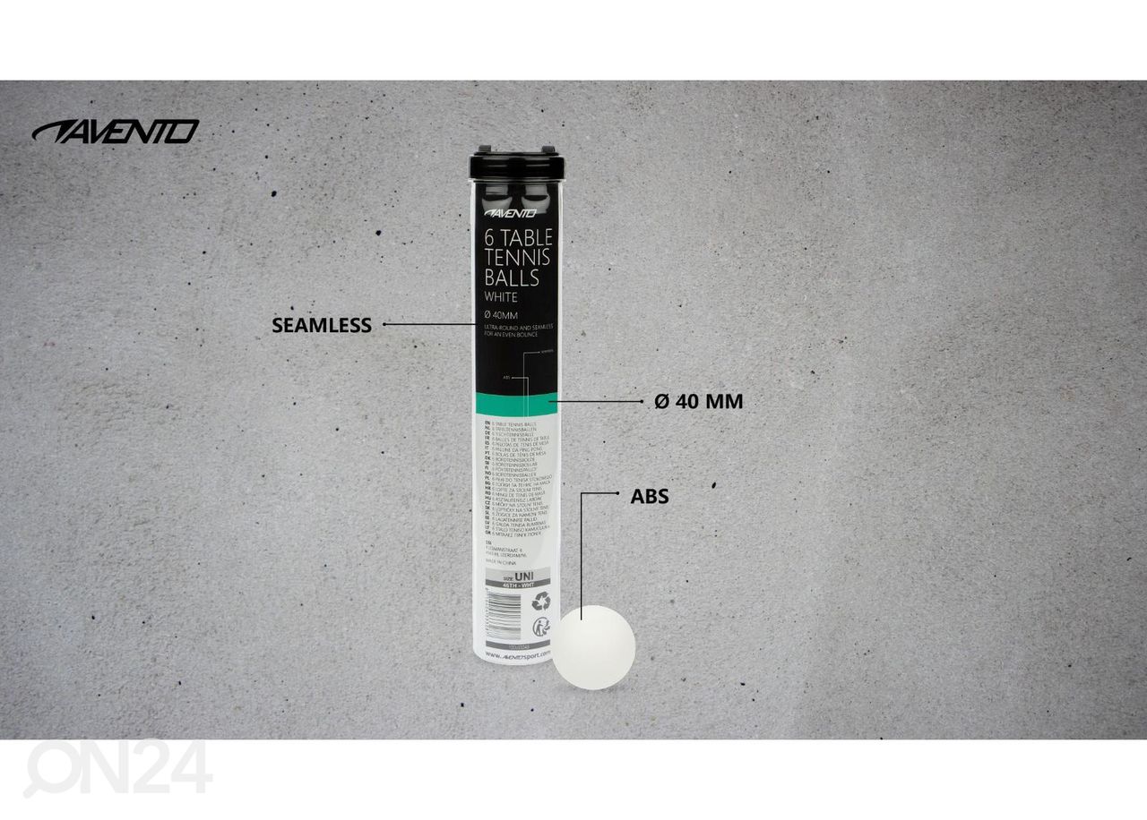 Мячики для настольного тенниса 6k ABS Avento увеличить