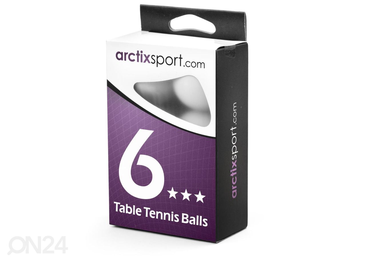 Мячи для настольного тенниса Arctix 3 Star White, 6 шт увеличить