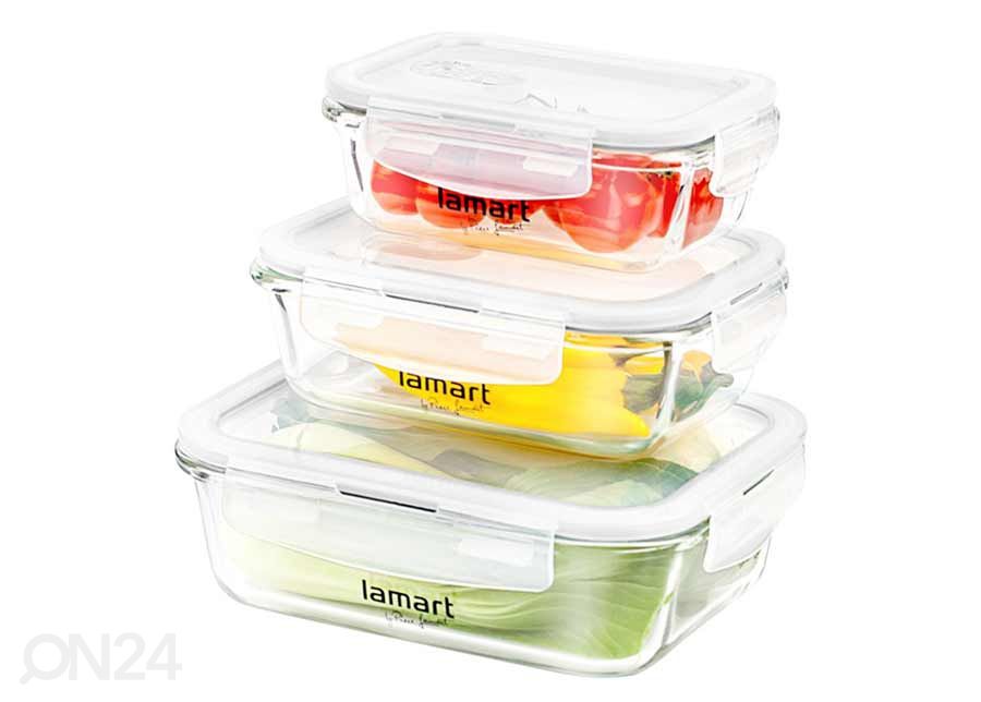 Набор стеклянных контейнеров для хранения продуктов Lamart 3 шт. увеличить