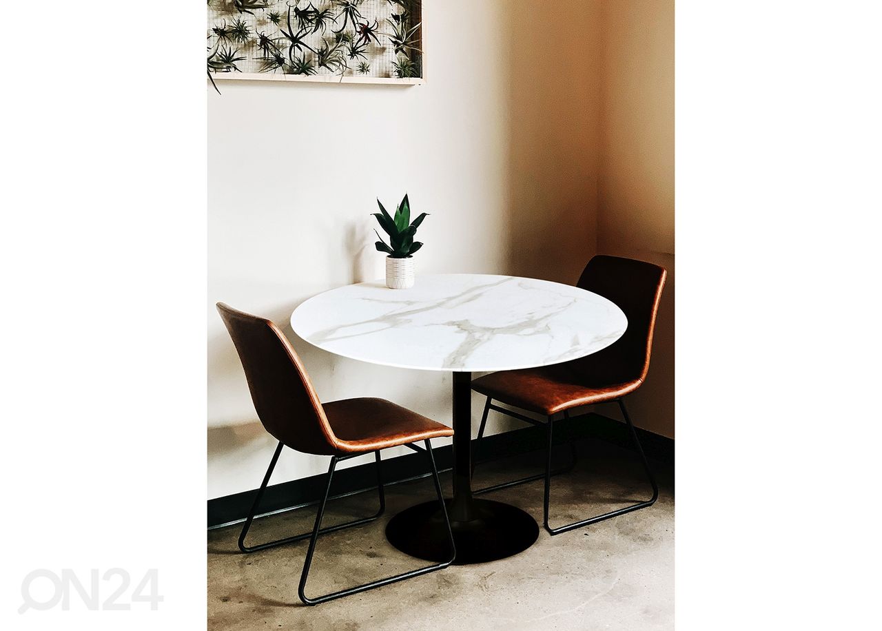 Обеденный стол Ø100 cm, белый/чёрный увеличить