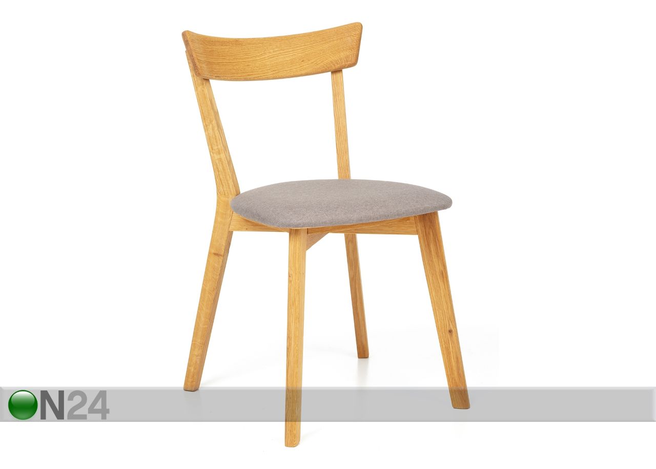 Обеденный стол из массива дуба Scan Ø85 cm+ 2 стула Viola серый увеличить
