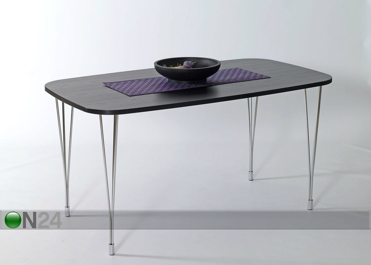 Обеденный стол 138x80 cm, чёрный увеличить