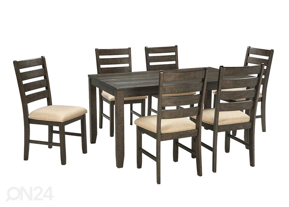 Обеденный стол + 6 стульев увеличить