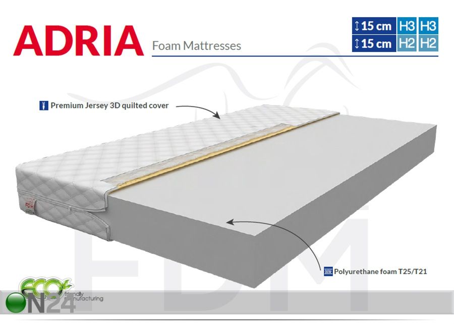 Поролоновый матрас Adria T21 120x200x15 cm увеличить