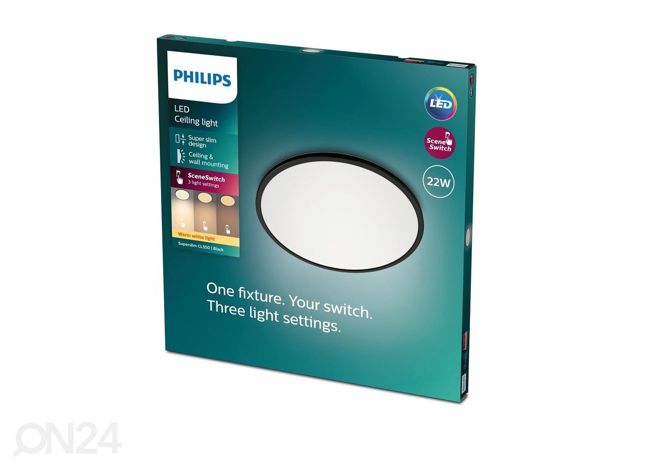 Потолочный светильник Philips Superslim SSW 22 Вт, черный увеличить