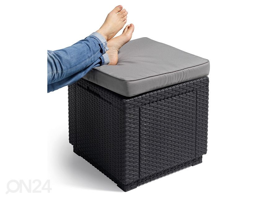 Садовый ящик для хранения Cube с подушкой для сиденья, графит увеличить