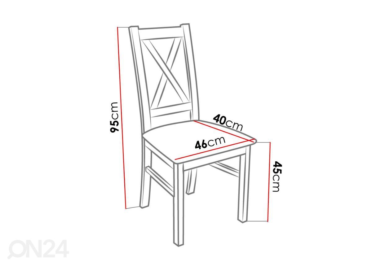 Удлиняющийся обеденный стол 80x140-195 cm + 6 стульев увеличить