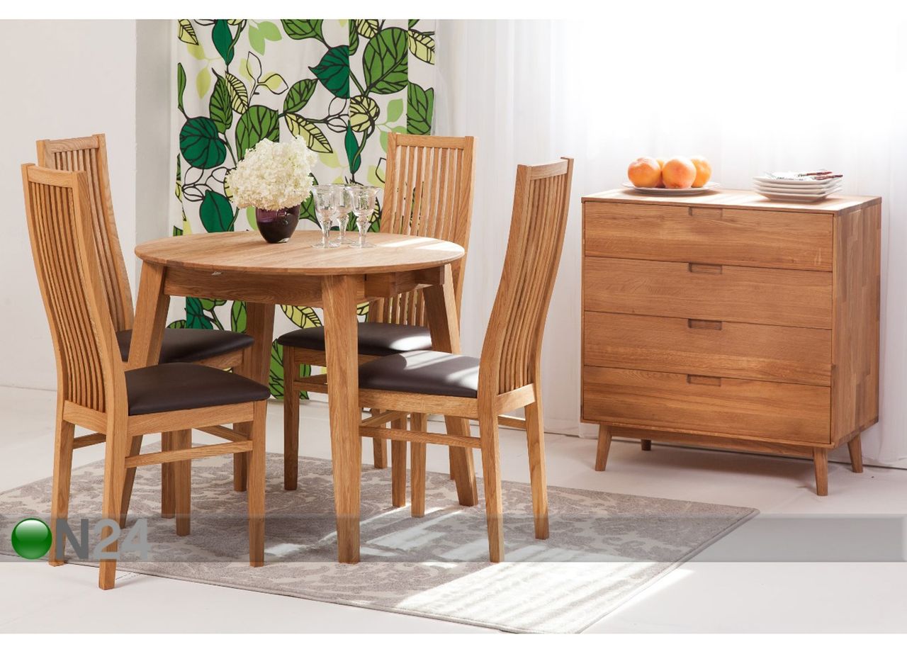 Удлиняющийся обеденный стол Basel 110-160x110 cm+ 4 стула Sandra увеличить