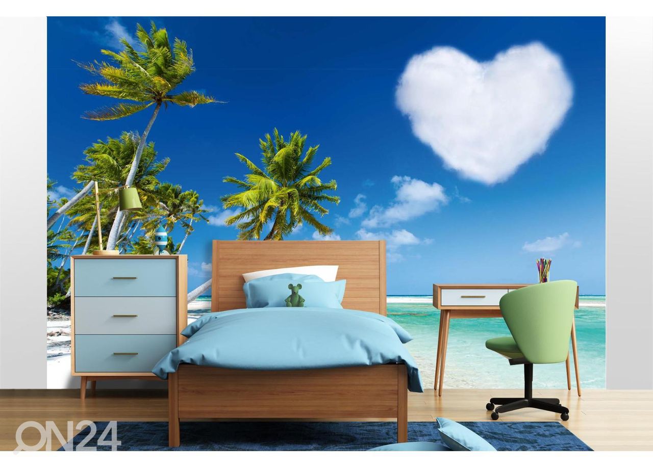 Флизелиновые фотообои Beach With Heart Cloud увеличить