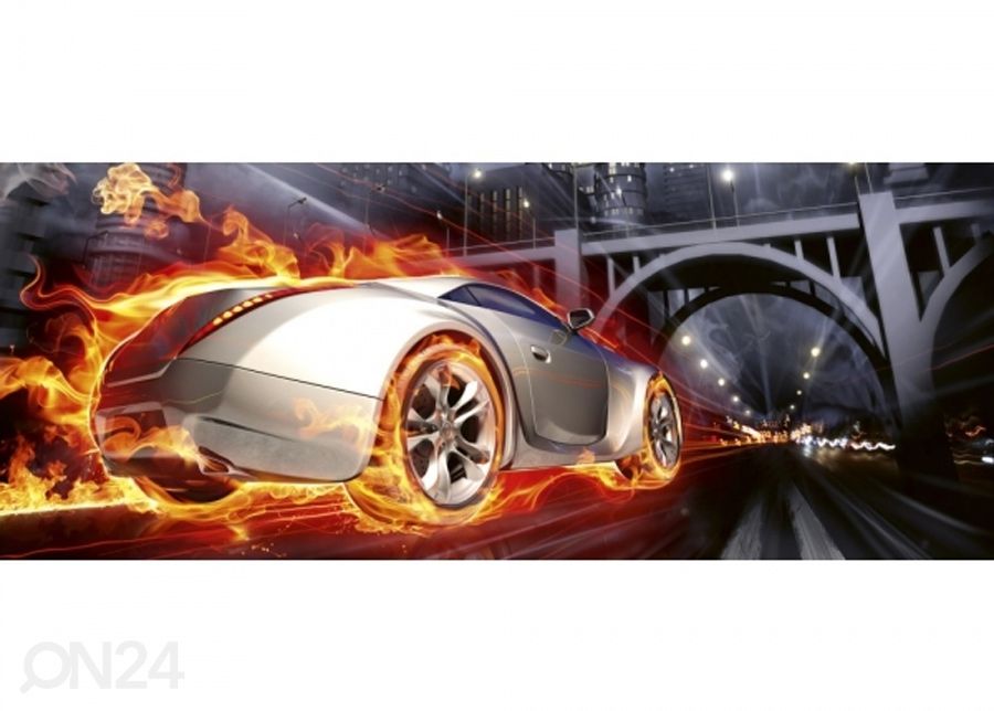 Флисовые фото-обои Car in flames 150x250 см увеличить