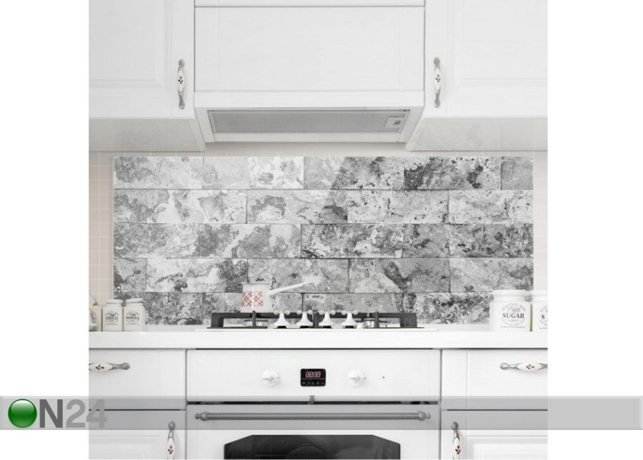 Фотостекло для кухонного фартука Stone Wall Natural Marble Grey 50x125 cm увеличить