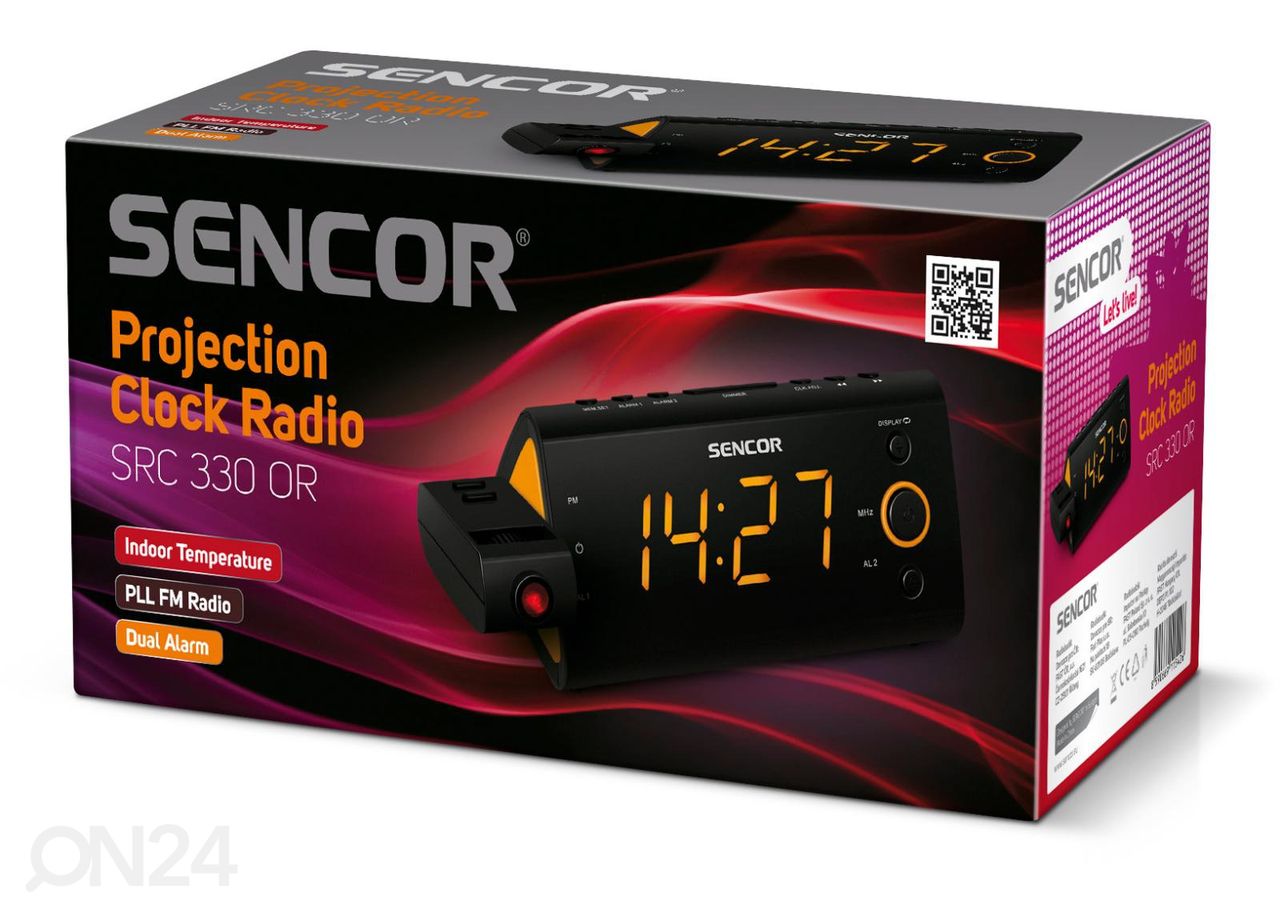 Часы-радио Sencor, черный / оранжевый увеличить