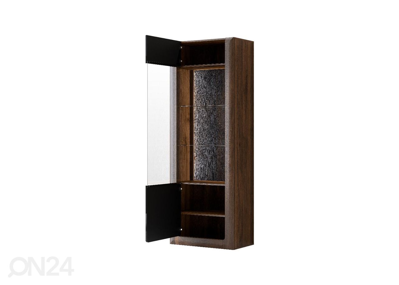 Шкаф-витрина Cassandra 73 cm, орех/черный глянцевый увеличить
