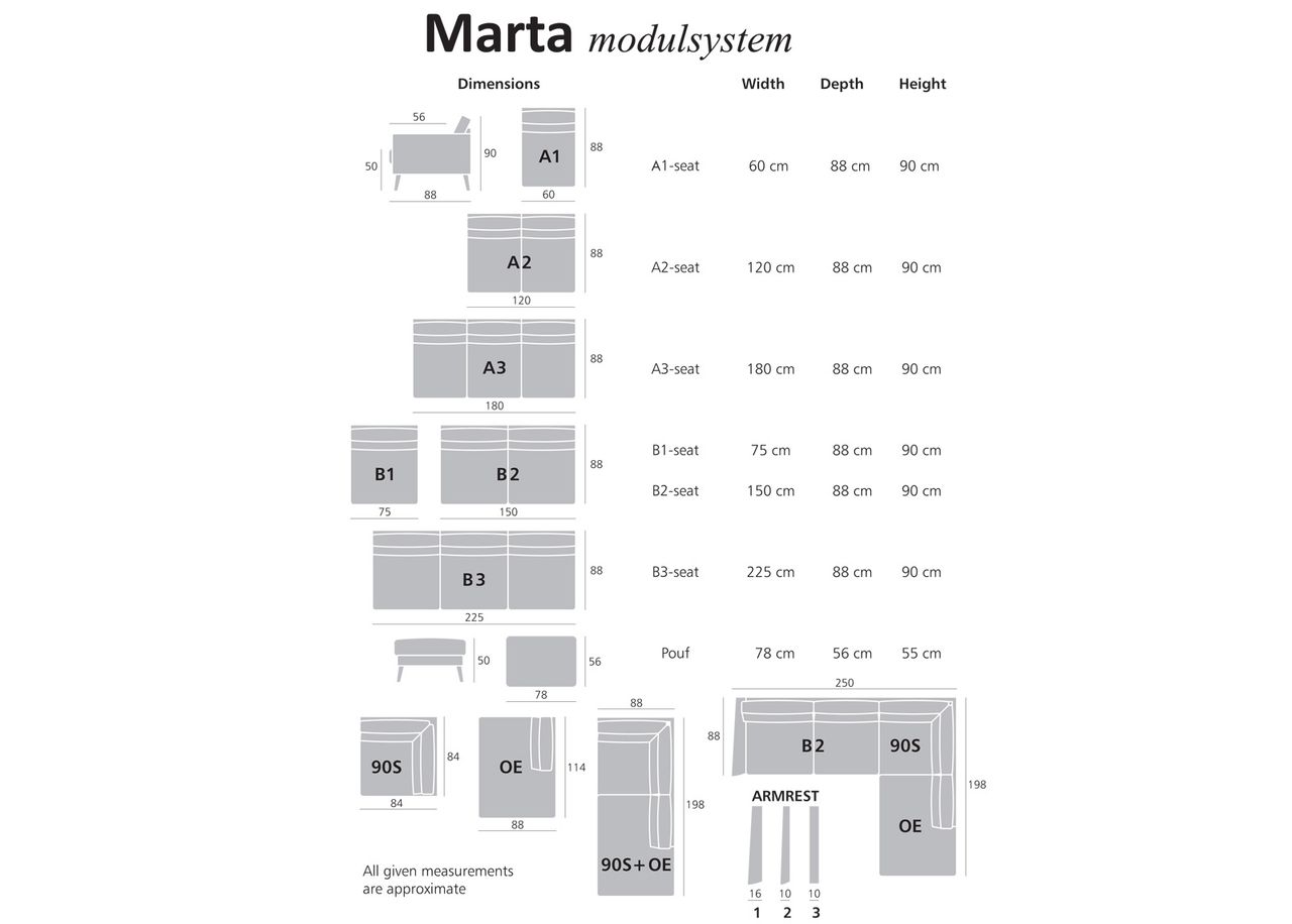 2,5-местный диван Marta увеличить