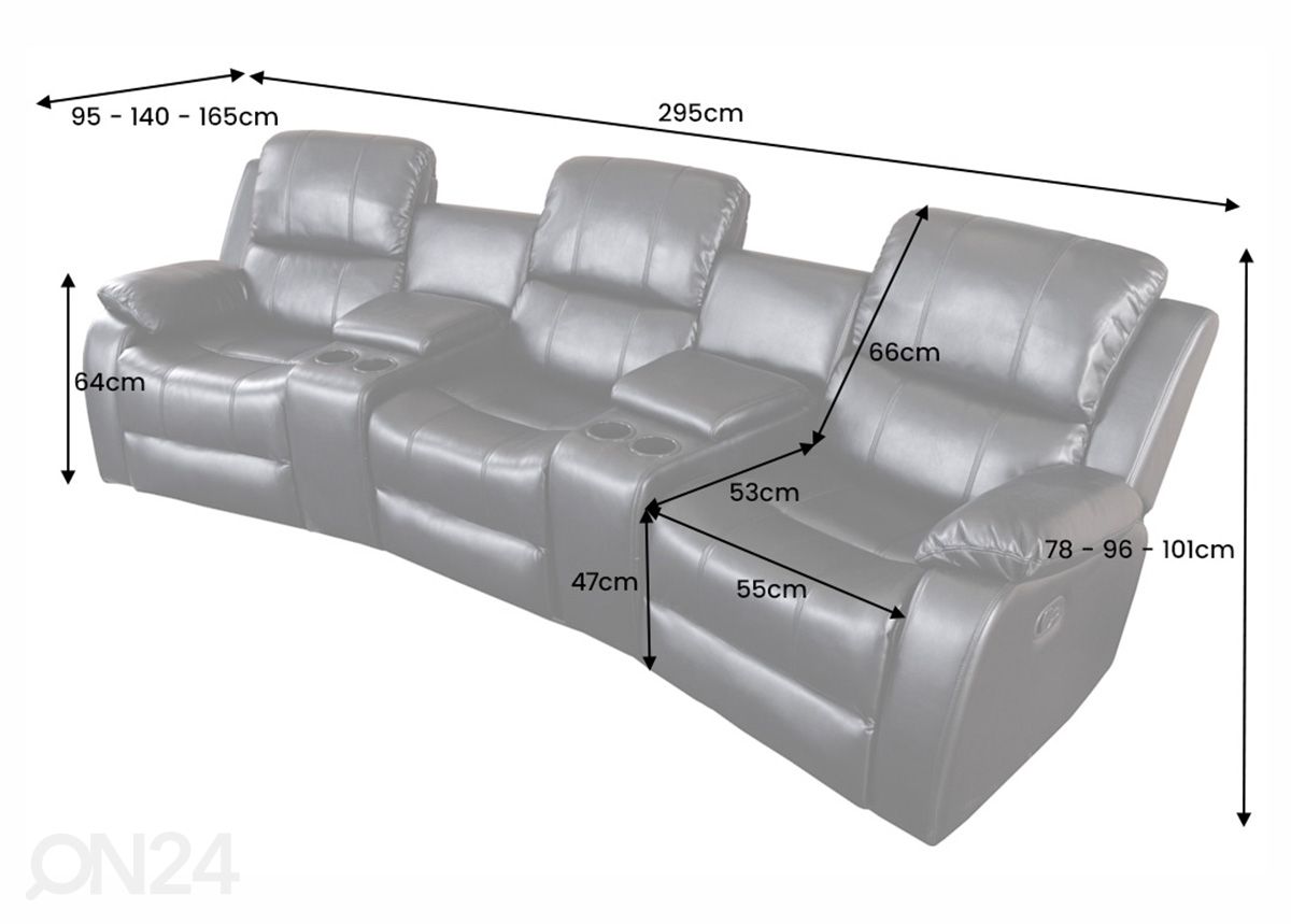 3-местный диван recliner Hollywood увеличить
