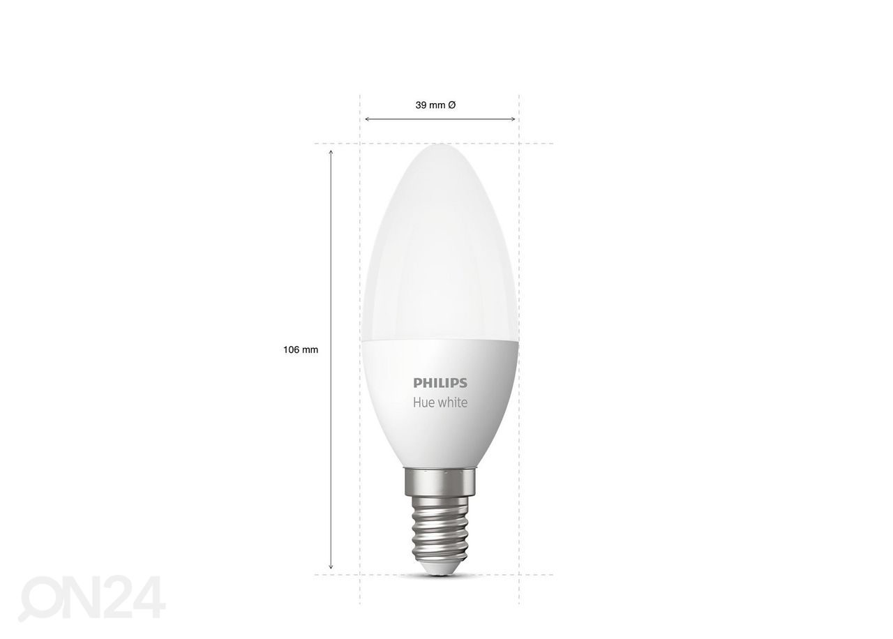 Hue White лампочки 5.5 Вт B39 E14, двойная упаковка увеличить