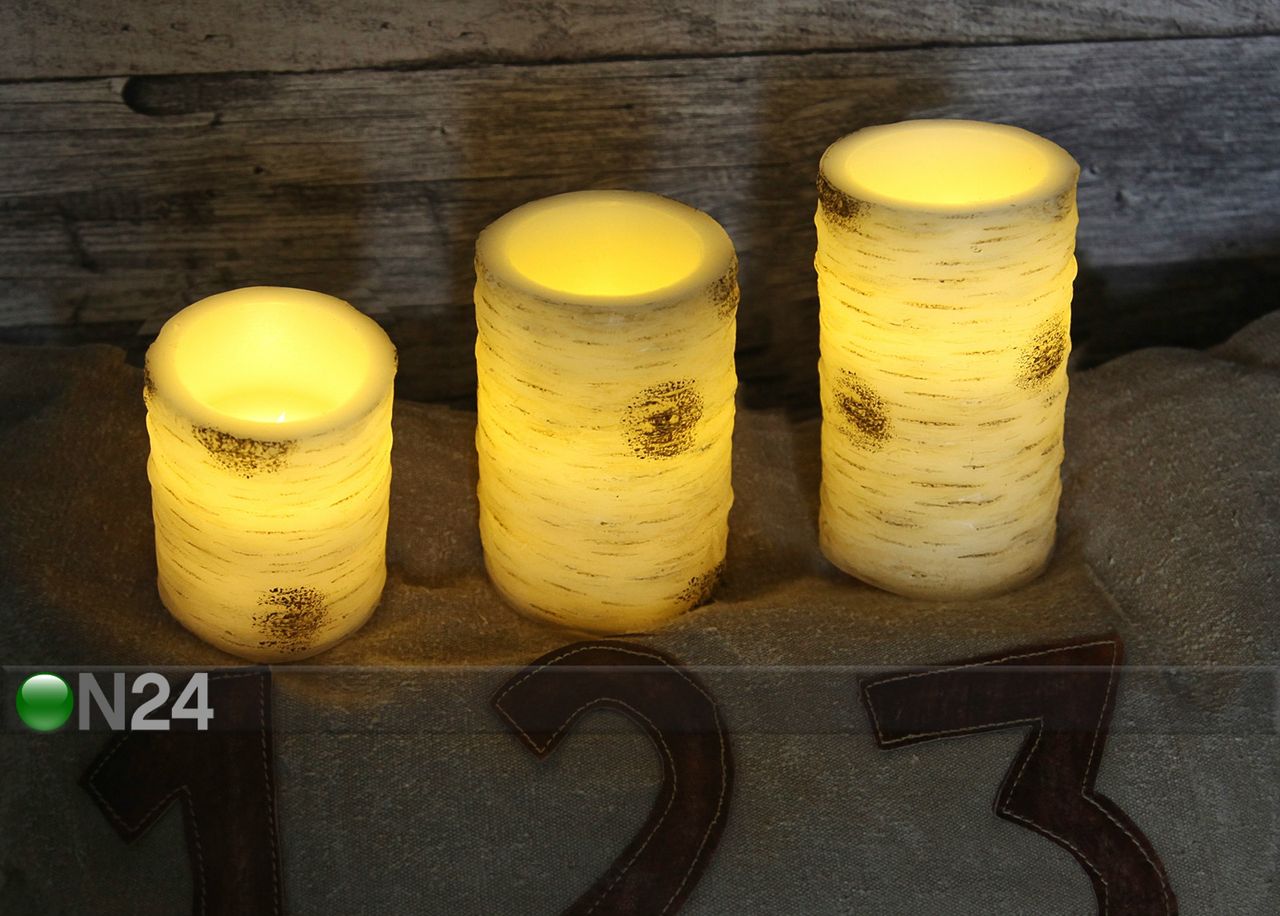 LED свеча из воска 15 см увеличить