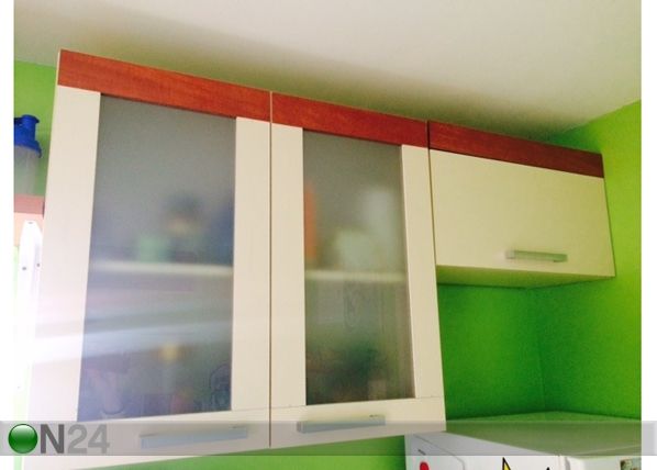 Верхний кухонный шкаф с двумя стеклянными дверьми 80 cm
