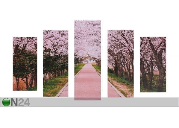 Картина из 5-частей Cherry Blossom Path 160x60 cm