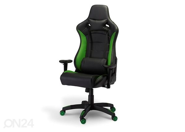 Кресло геймерское Gaming de Luxe, чёрный/зелёный