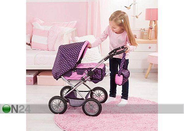 Кукольная коляска фиолетовая