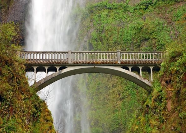 Флизелиновые фотообои Bridge near waterfall 360x270 см
