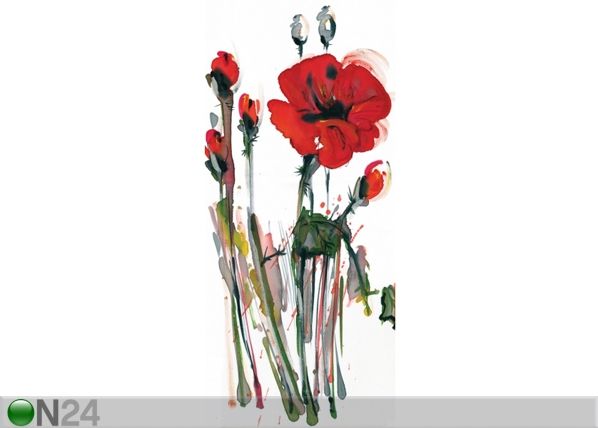 Флизелиновые фотообои Watercolor poppies 90x202 см