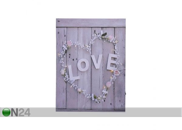LED настенная картина Love & Flower Heart 50x70 cm