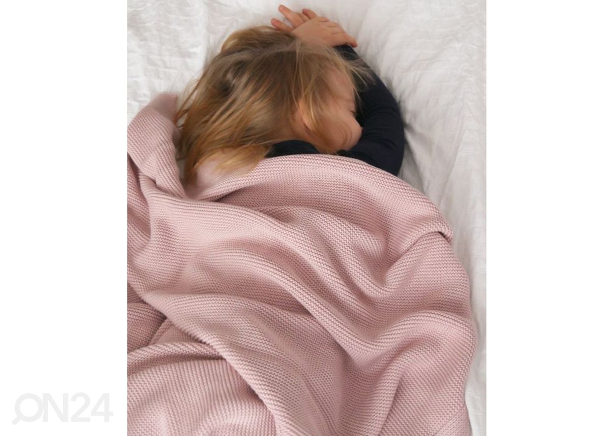Бамбуковое вязаное одеяло для младенцев, powder pink увеличить