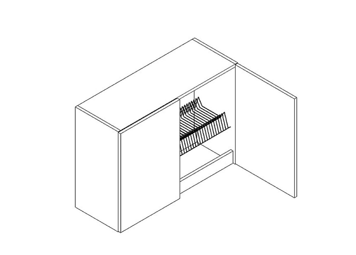 Верхний кухонный шкаф 80 cm с решёткой для посуды увеличить