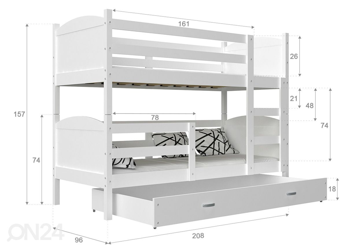 Двухъярусная кровать 90x200 cm увеличить