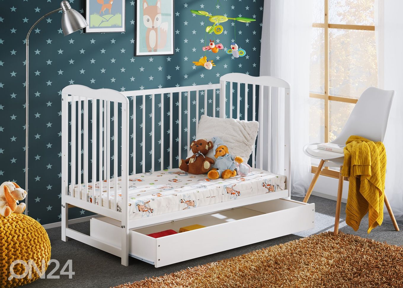 Детская кроватка Ala II Plus 60x120 cm, белый увеличить