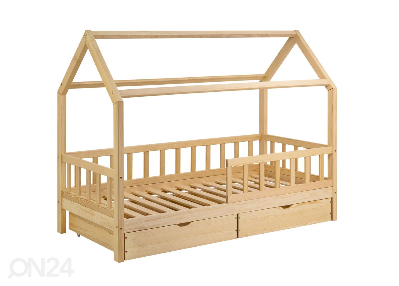 Детская кровать из массива дерева 90x200 cm + ящики увеличить