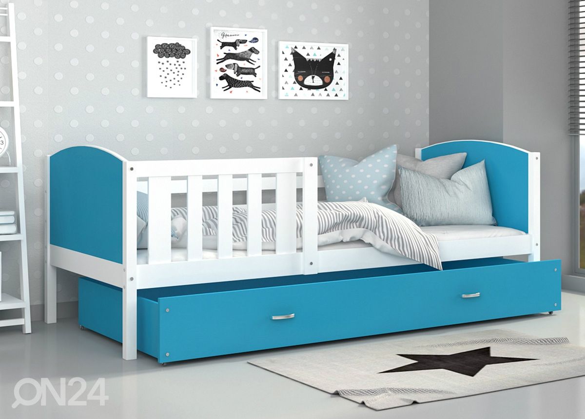 Детская кровать с ящиком + матрас 80x160 cm увеличить