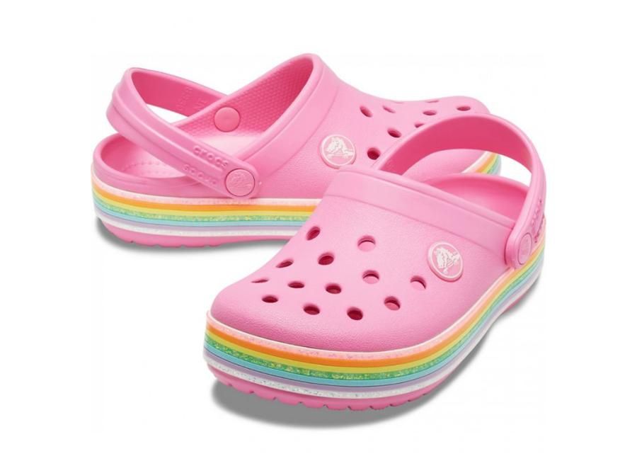 Детские шлепанцы Crocs Crocband Rainbow Glitter Clg Jr увеличить