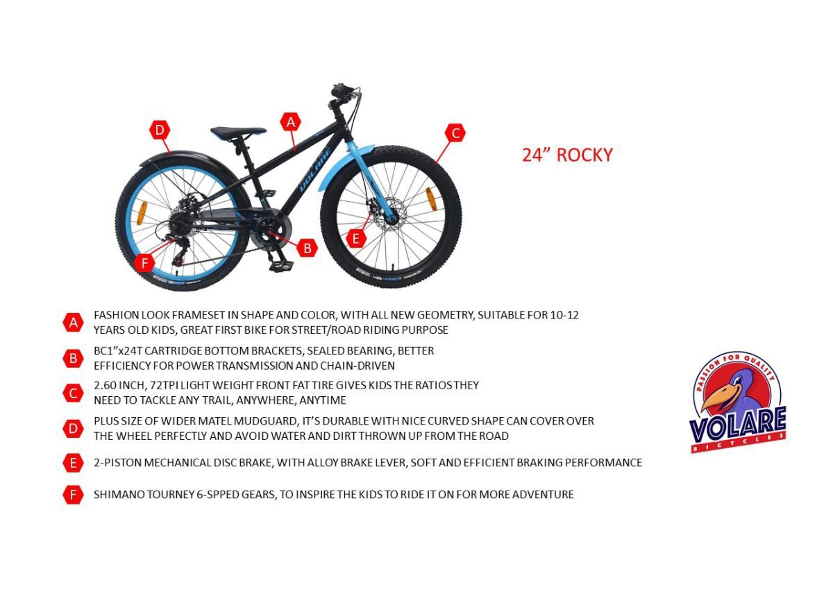 Детский велосипед 24 дюймов Rocky Volare увеличить