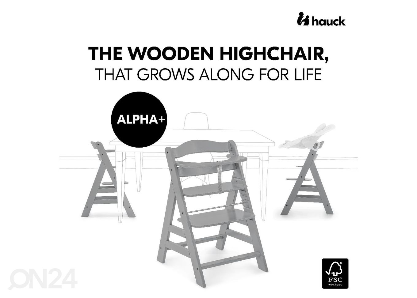 Детский стульчик для кормления Hauck Comfort Alpha+ чёрные детали увеличить