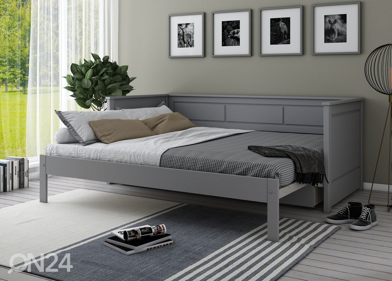 Диван-кровать Robin 90/180x200 cm, серый увеличить
