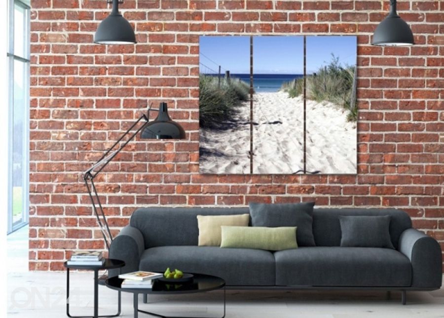 Картина из 3-частей The path to the beach dunes 3D 90x80 см увеличить