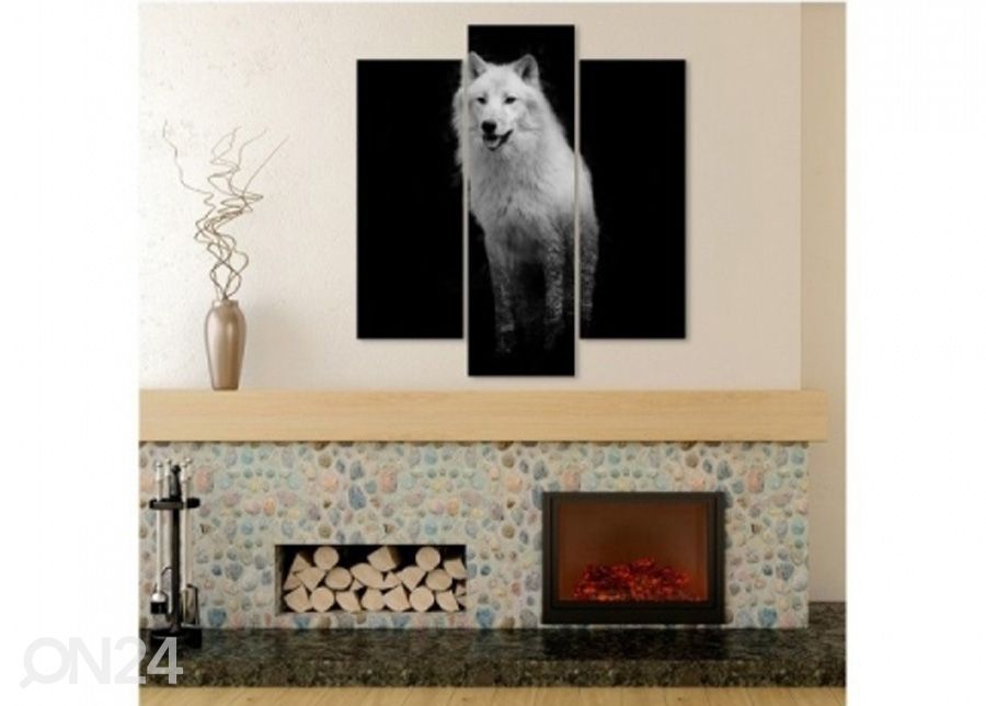 Картина из 3-частей White Wolf 3D 90x80 см увеличить